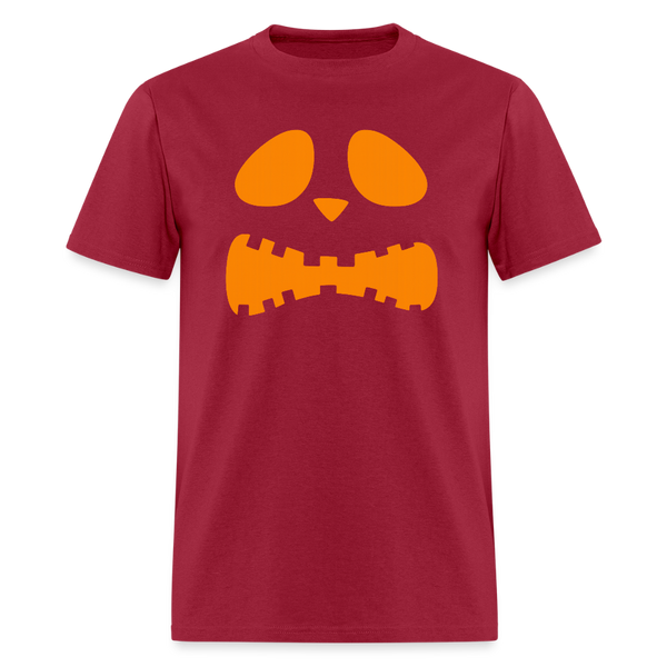 Pumpkin Faces Halloween T Shirt - 2 - dark red