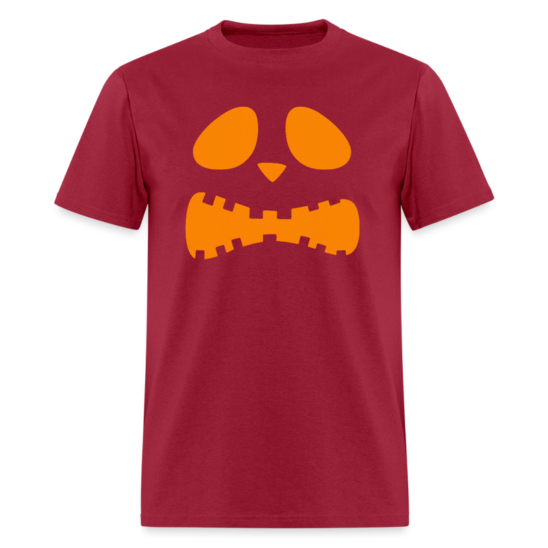 Pumpkin Faces Halloween T Shirt - 2 - dark red