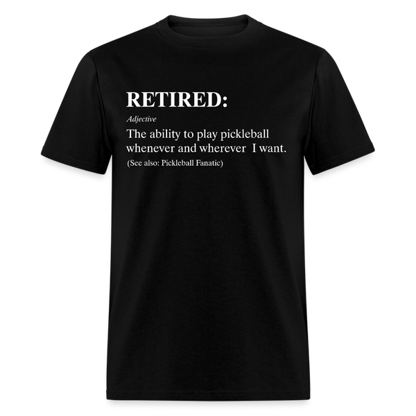 Retired Definition Funny Pickleball T Shirt - black