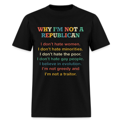 Why I'm Not A Republican T Shirt - black