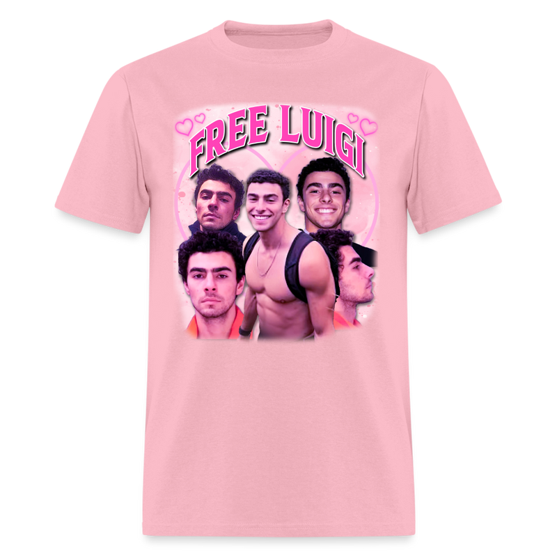 Free Luigi Heart T Shirt - pink