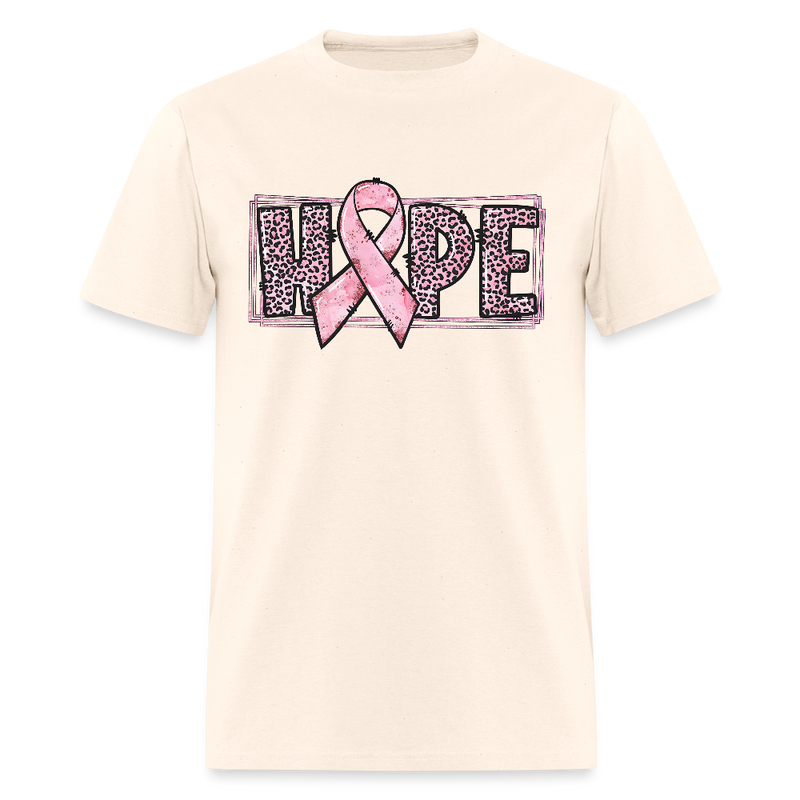 Hope Pink Ribbon Breast Cancer Awareness Month T Shirt - natural