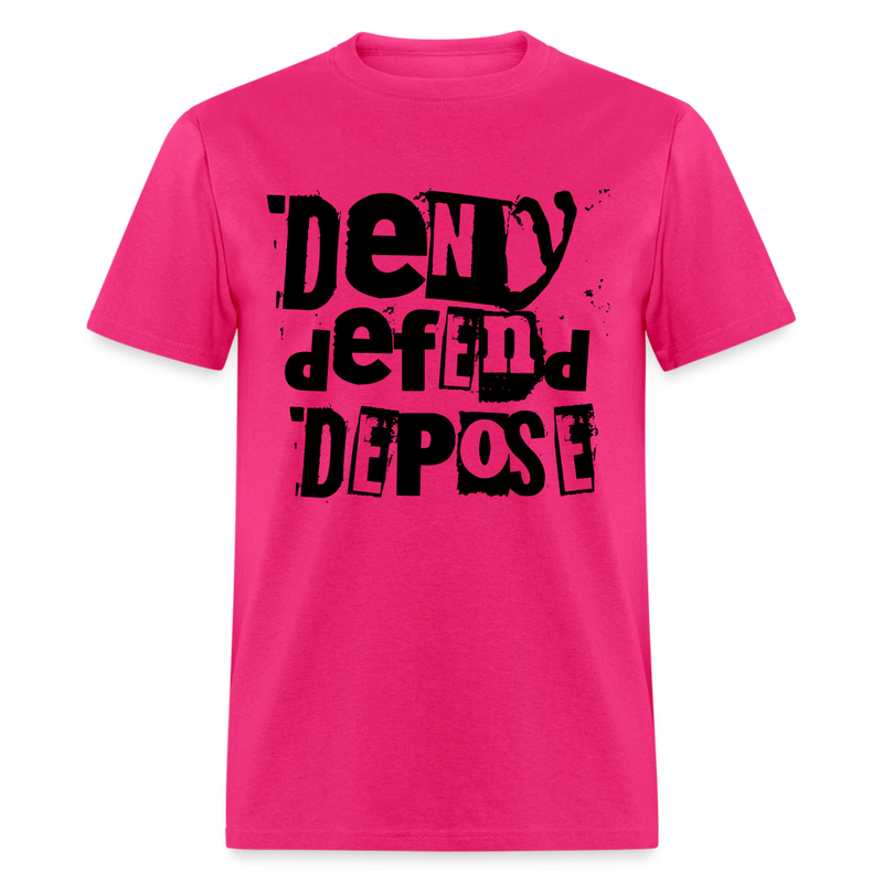 Medicare for All Punk Rock Deny Defend Depose T Shirt - fuchsia