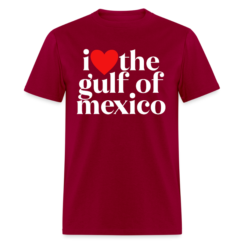 I Love The Gulf Of Mexico T Shirt - 2 - dark red