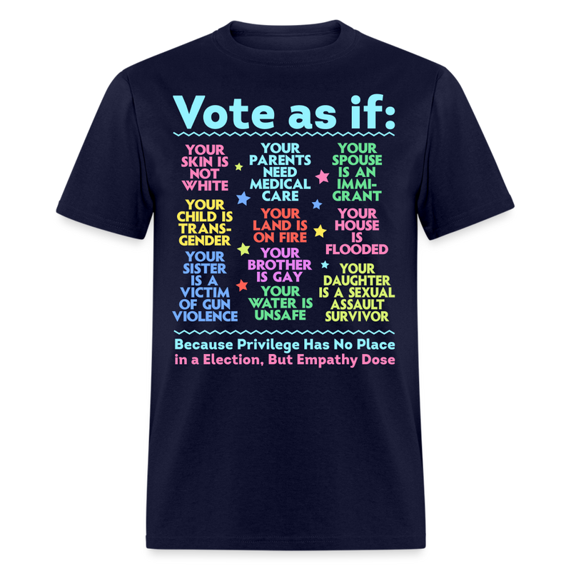 Vote As If T Shirt - navy
