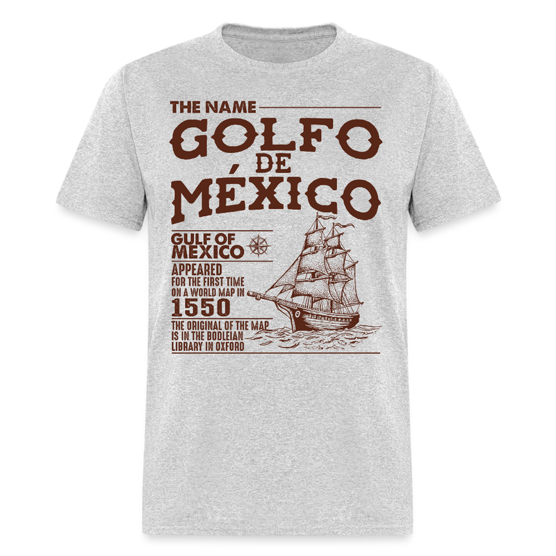 Gulf of Mexico Name Origin 1550 T Shirt - heather gray