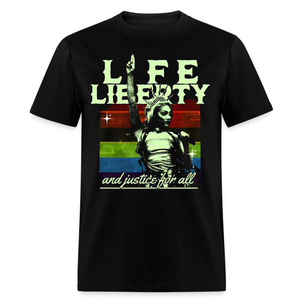 Life Liberty And Justice For All T Shirt - black