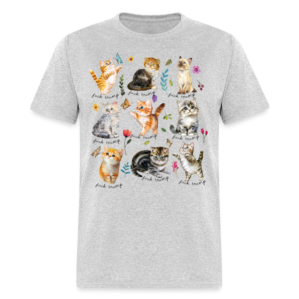 Subtle Fuck Trump Kitten T Shirt - heather gray