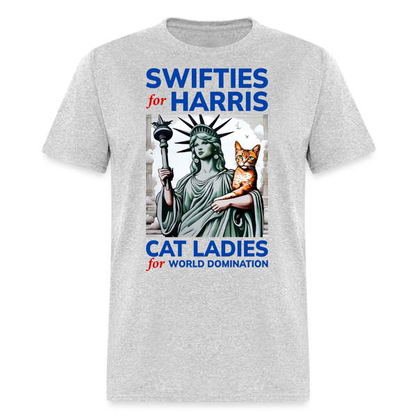Cat Ladies For World Domination T Shirt - heather gray