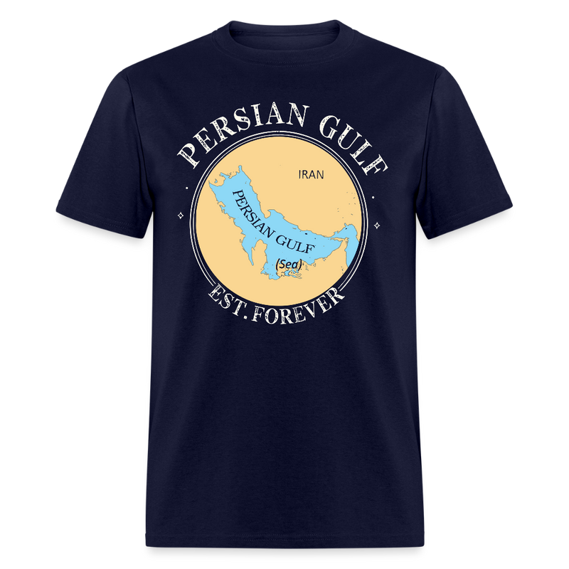 Persian Gulf Est Forever Map T Shirt - navy