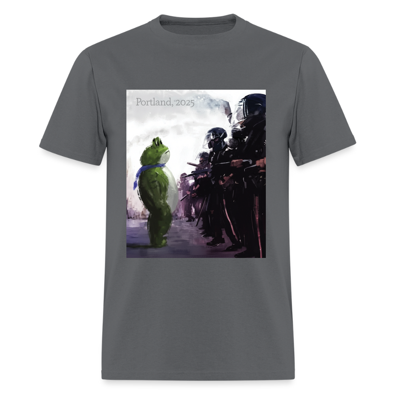 Brave Portland Frog T Shirt - charcoal