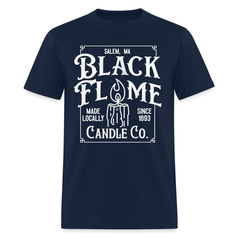 Black Flame Halloween T Shirt - navy
