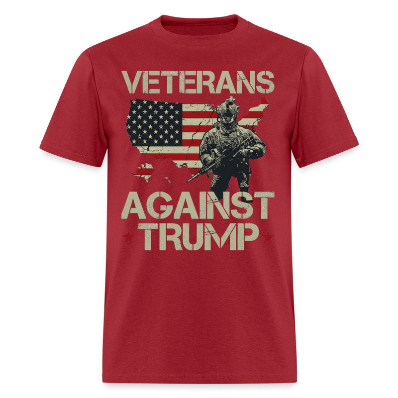 Veterans Againts Trump T Shirt - 3 - dark red