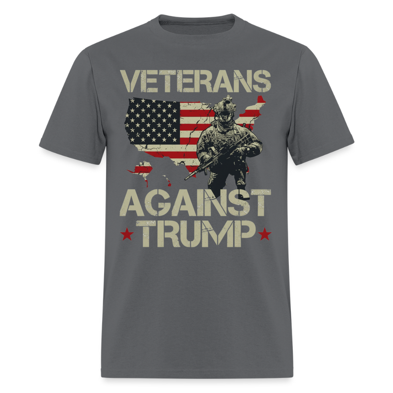 Veterans Againts Trump T Shirt - 3 - charcoal