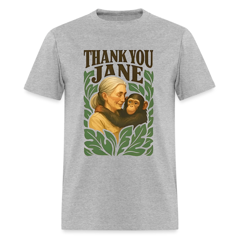 Thank You Jane Goodall RIP T Shirt - heather gray