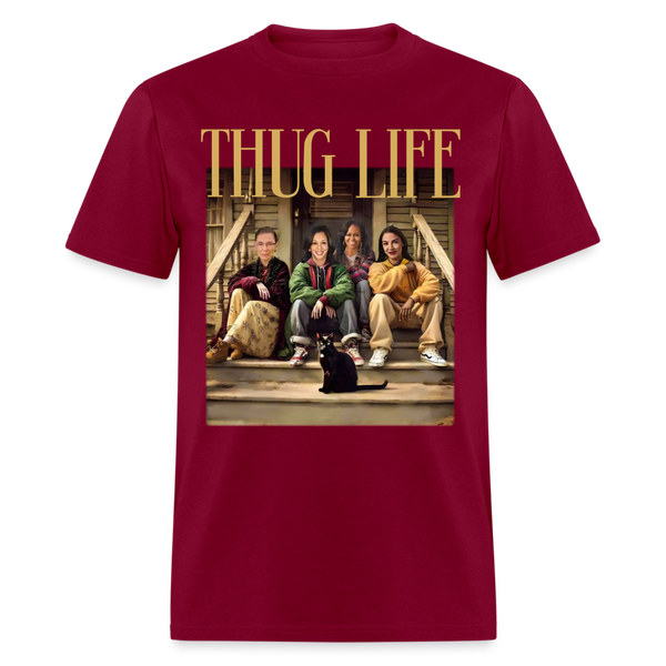 Thug Life T Shirt - burgundy