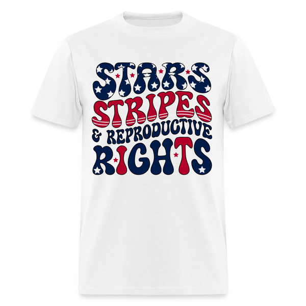 Stars Stripes And Productive Rights T Shirt - white