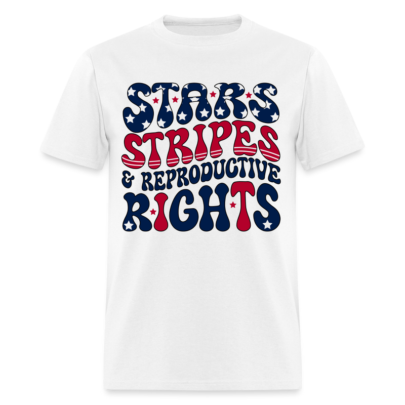 Stars Stripes And Productive Rights T Shirt - white