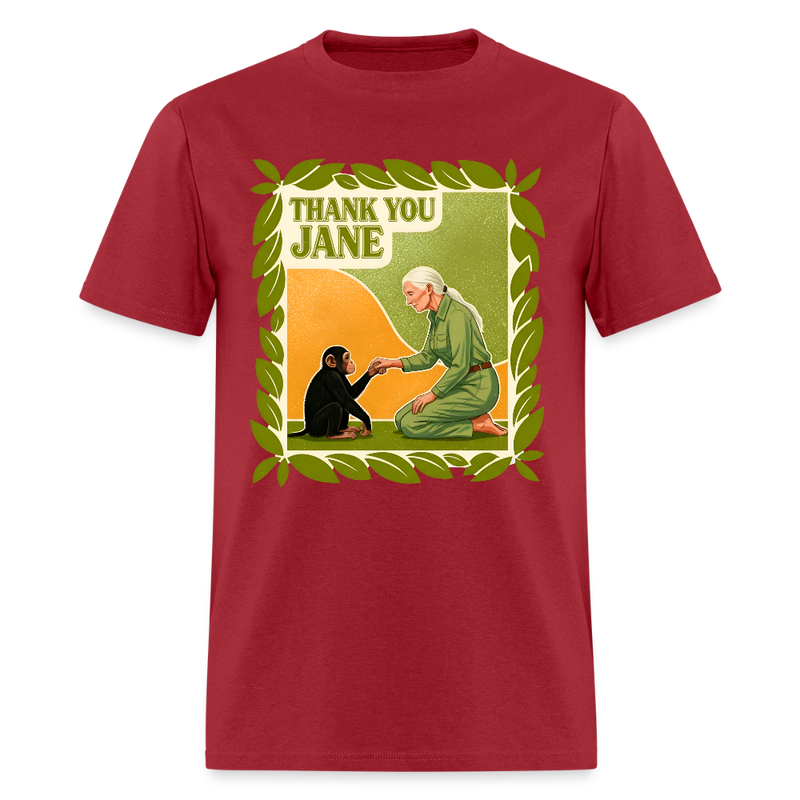 Thank You Jane Goodall T Shirt - 4 - dark red