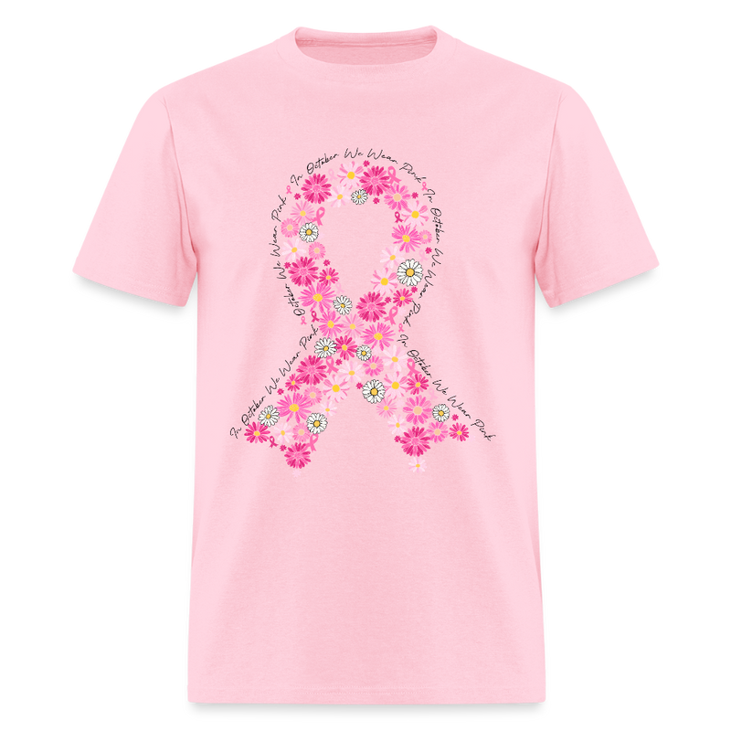 Pink Ribbon Daisy Breast Cancer Awareness Month T Shirt - pink