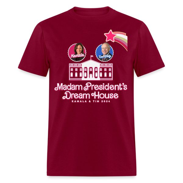 Madam President's Dream House T Shirt - burgundy