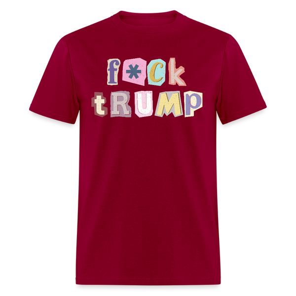 F Trump Magazine Letters T Shirt - dark red