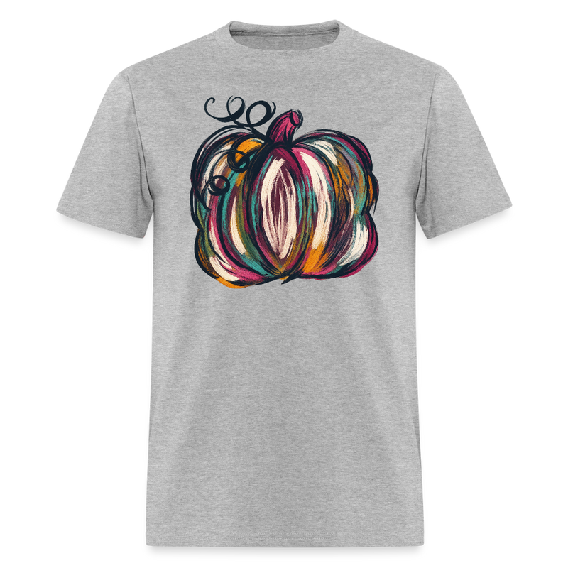 Watercolor Pumpkin T Shirt - heather gray
