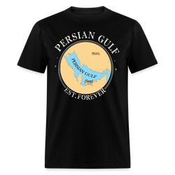Persian Gulf Est Forever Map T Shirt - black