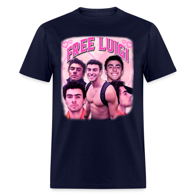 Free Luigi Heart T Shirt - navy