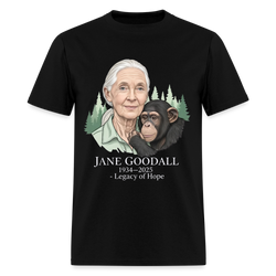 Jane Goodall Tribute Legacy Of Hope T Shirt - black