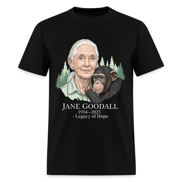 Jane Goodall Tribute Legacy Of Hope T Shirt - black