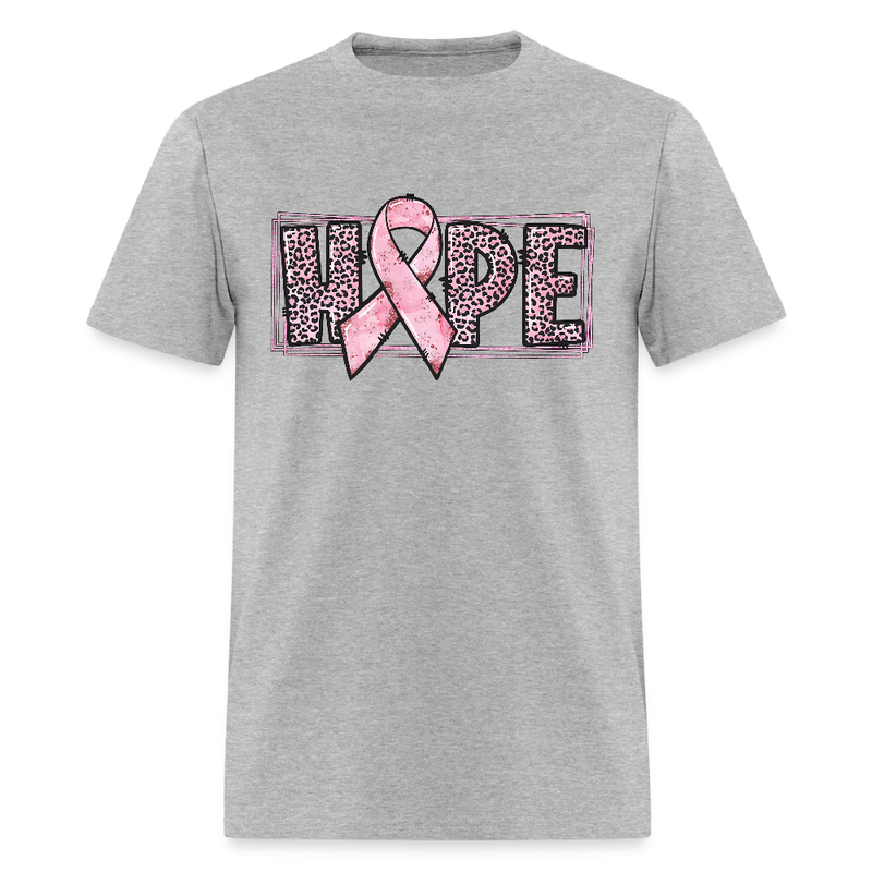 Hope Pink Ribbon Breast Cancer Awareness Month T Shirt - heather gray
