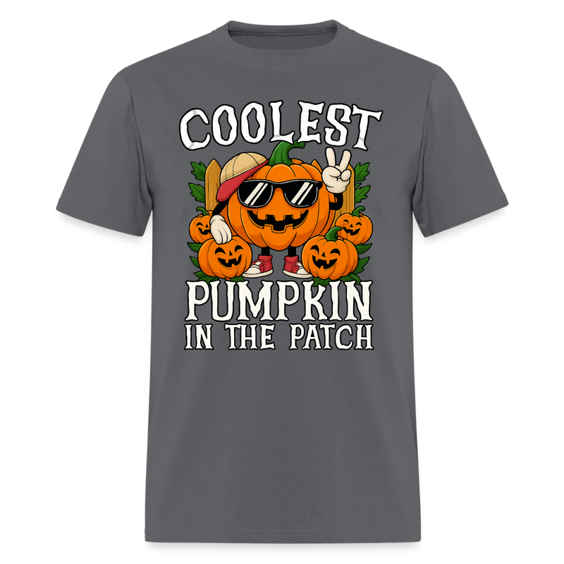 Coolest Pumpkin in the Patch Halloween T Shirt - charcoal