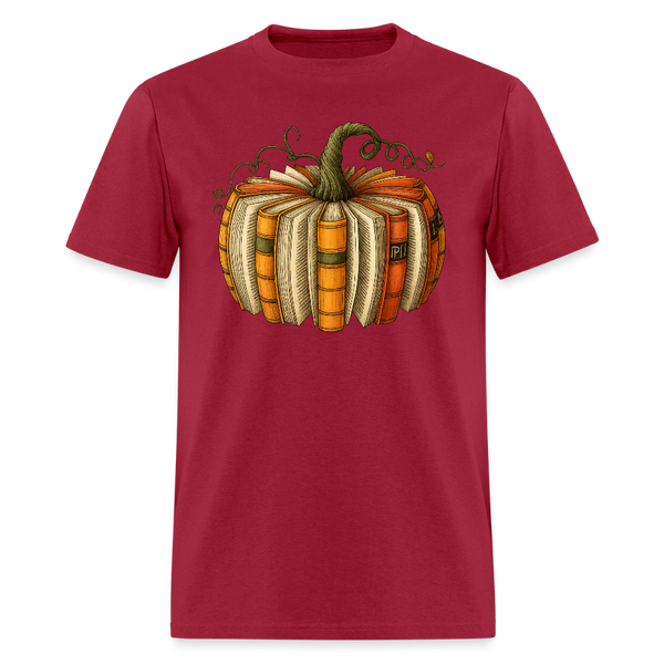 Halloween Pumpkin Book T Shirt - dark red