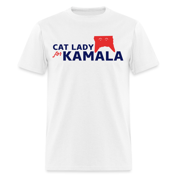 Cat Lady For Kamala T Shirt - white