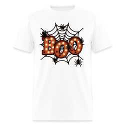 Boo Spider Web Halloween T Shirt - white
