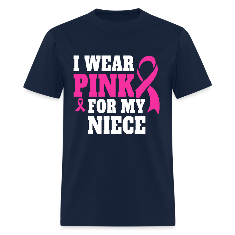 Breast Cancer Awareness Month Wear Pink For My Niece T Shirt - navy