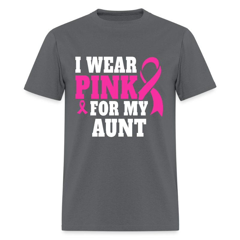 Breast Cancer Awareness Month Wear Pink For My Aunt T Shirt - charcoal