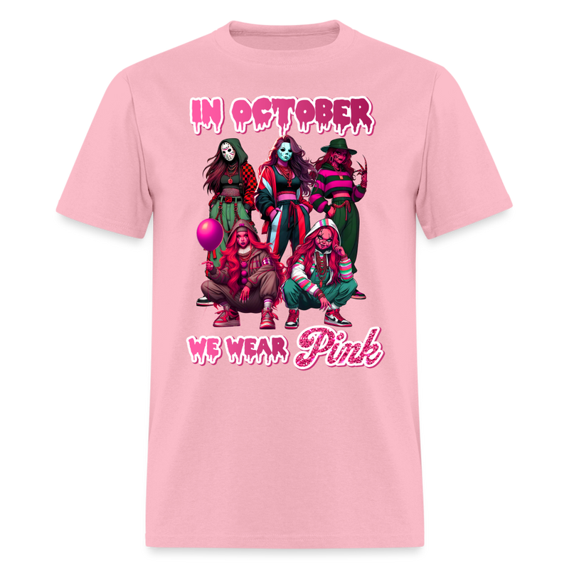 In October We Wear Pink T Shirt - pink