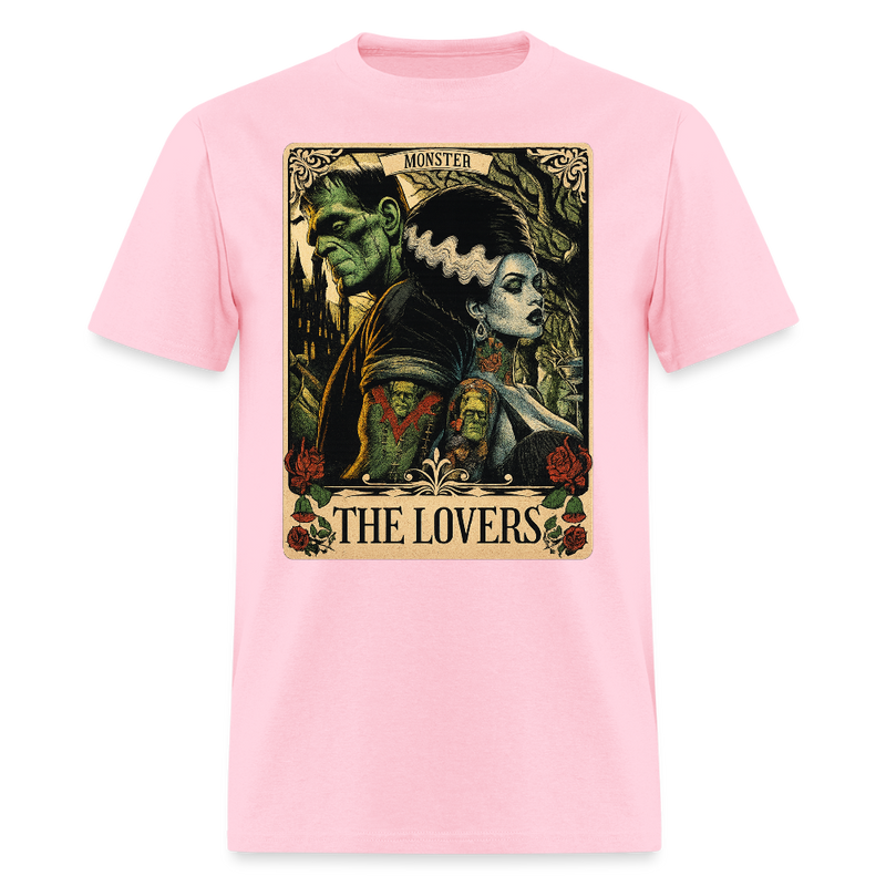 Frankenstein and The Bride Halloween T Shirt - pink