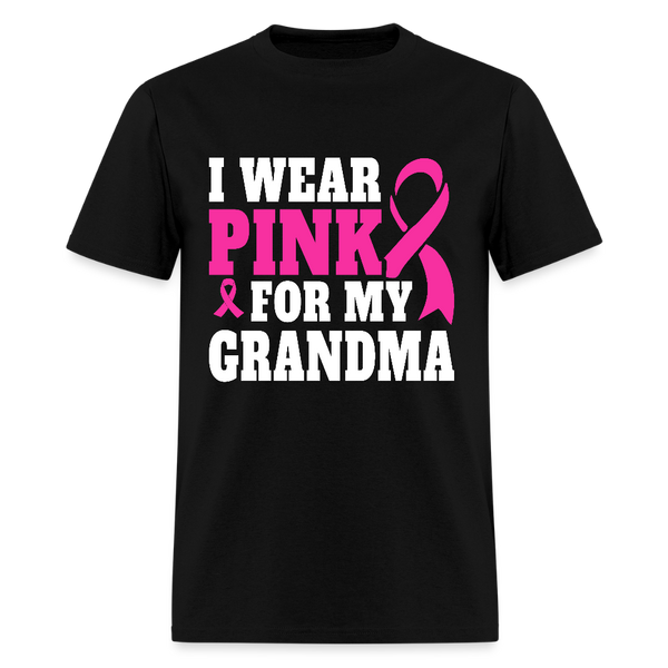 Breast Cancer Awareness Month Wear Pink For My Grandma T Shirt - black