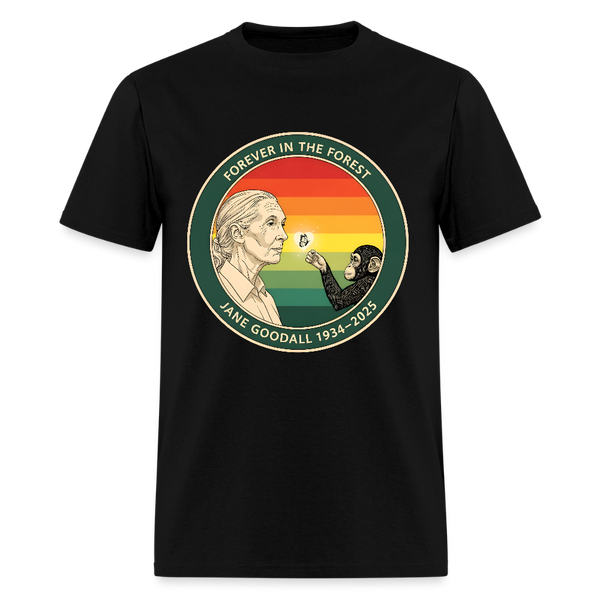 Jane Goodall Forever In The Forest T Shirt - black
