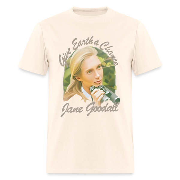 Jane Goodall Give Earth A Chance T Shirt - natural