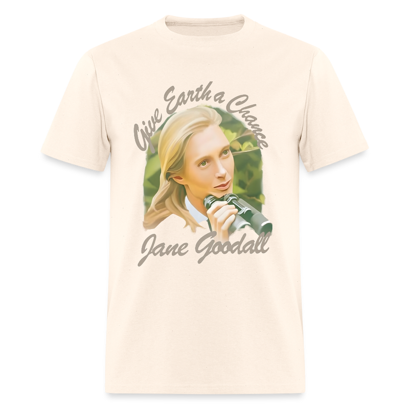 Jane Goodall Give Earth A Chance T Shirt - natural