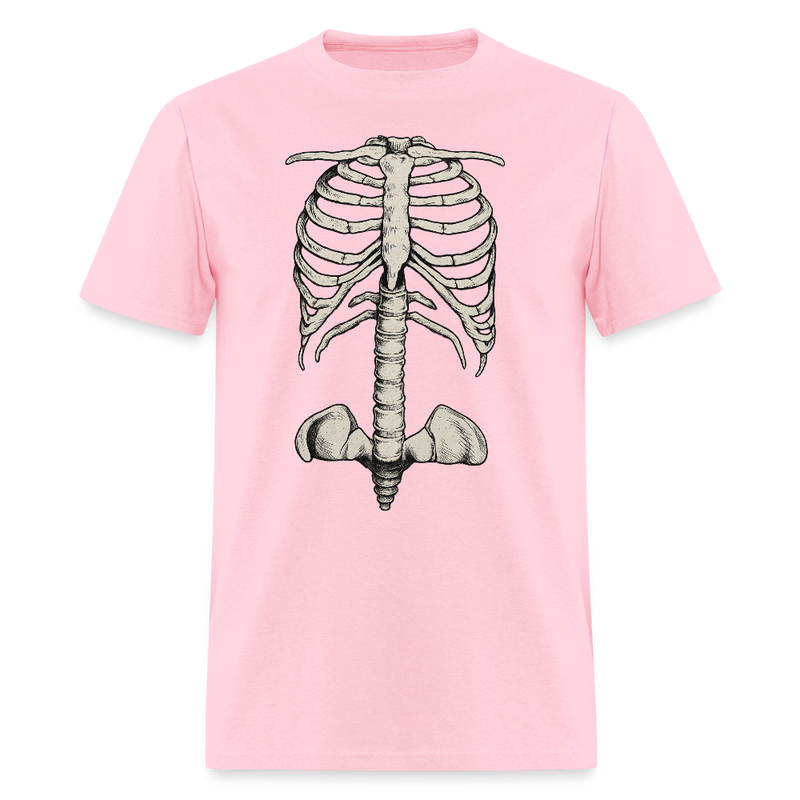 Skeleton Rib Cage Halloween T Shirt - pink