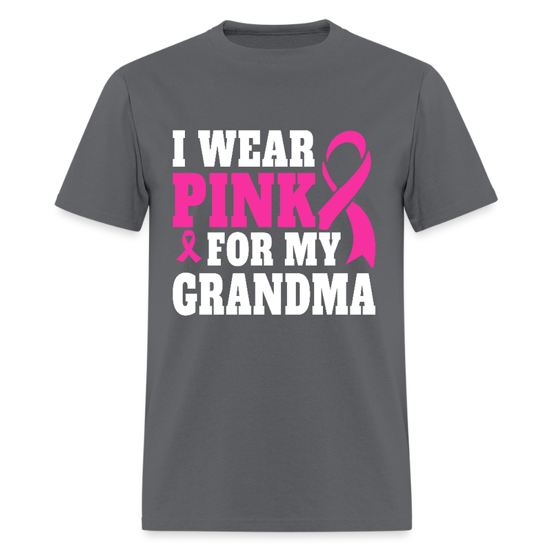 Breast Cancer Awareness Month Wear Pink For My Grandma T Shirt - charcoal