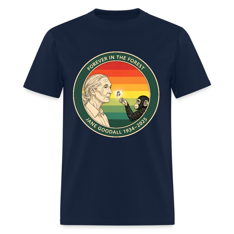 Jane Goodall Forever In The Forest T Shirt - navy