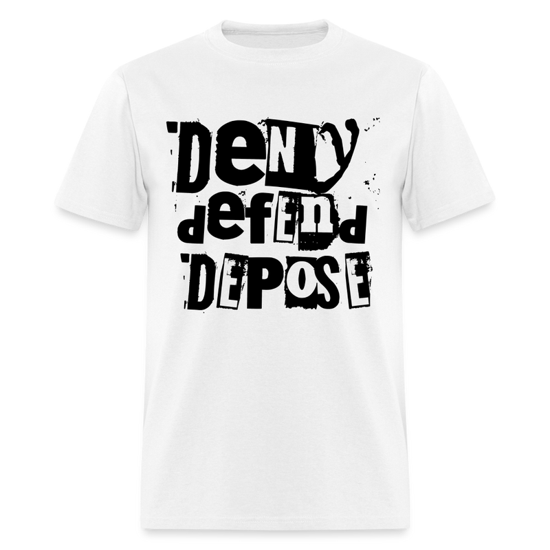 Medicare for All Punk Rock Deny Defend Depose T Shirt - white