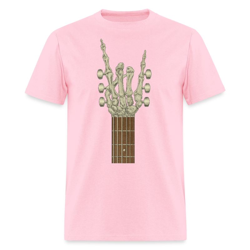 Skeleton Hand Guitar Halloween T Shirt - pink