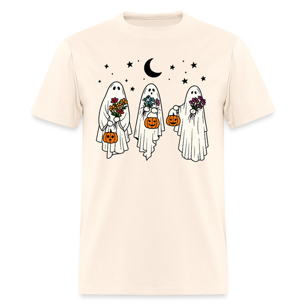 Floral Retro Spooky Halloween T Shirt - natural